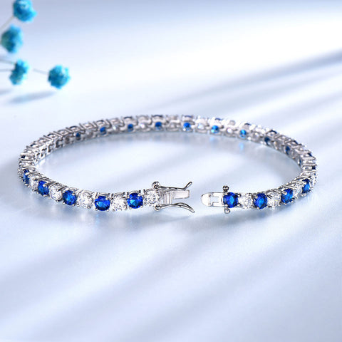 tennis bracelet blue stones