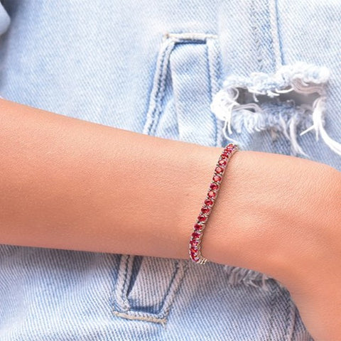 tennis bracelet red stones