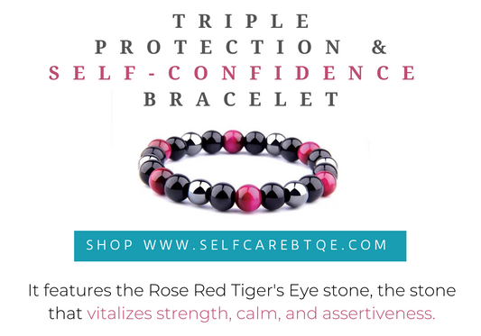 Benevolent Protector - Triple Protection Bracelet, Fair Trade Product, with Authentic Gemstones, Blessed by A Singing Bowl