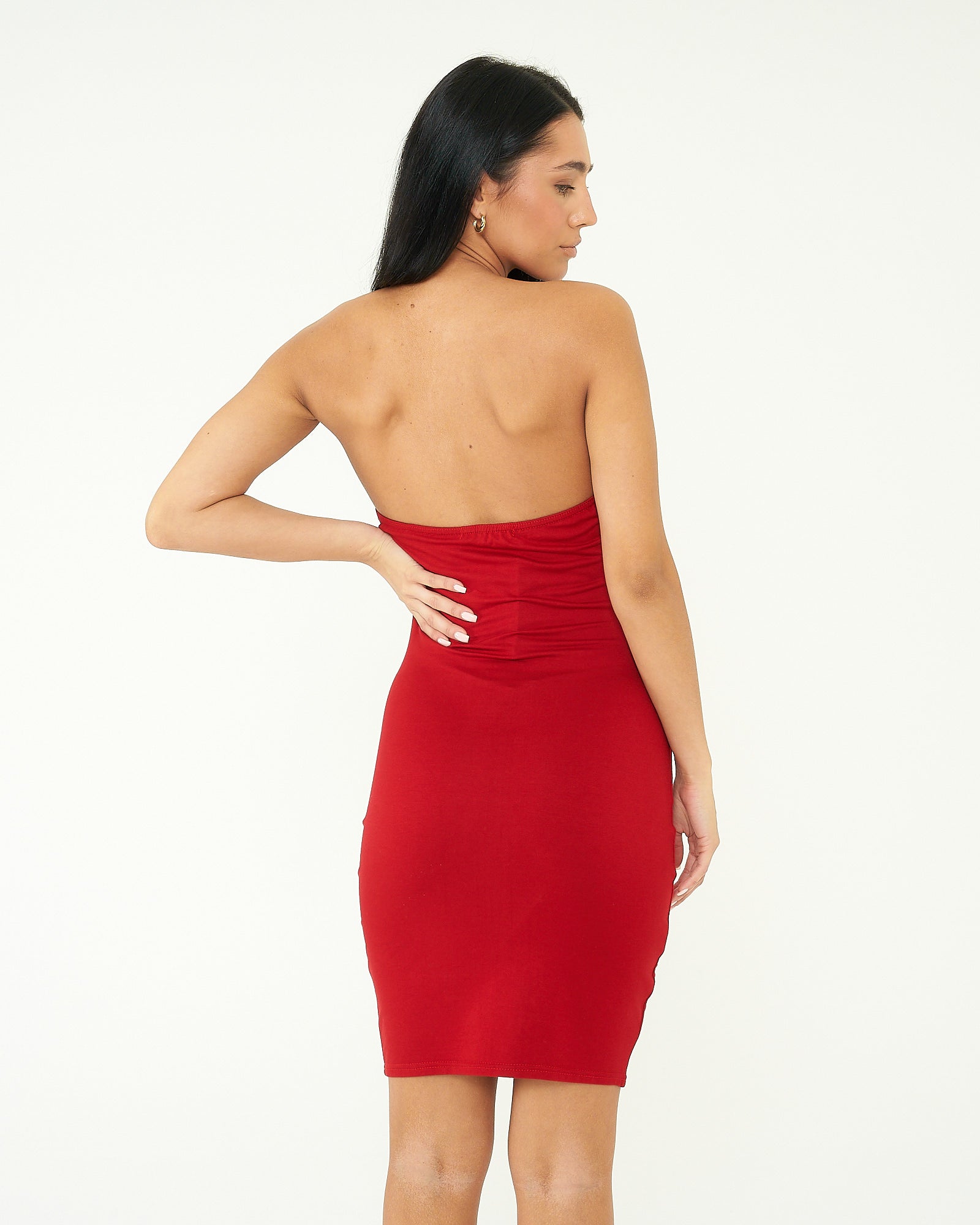 Hoogte rietje Verslinden Red Bandeau Bodycon Dress – Young Alive