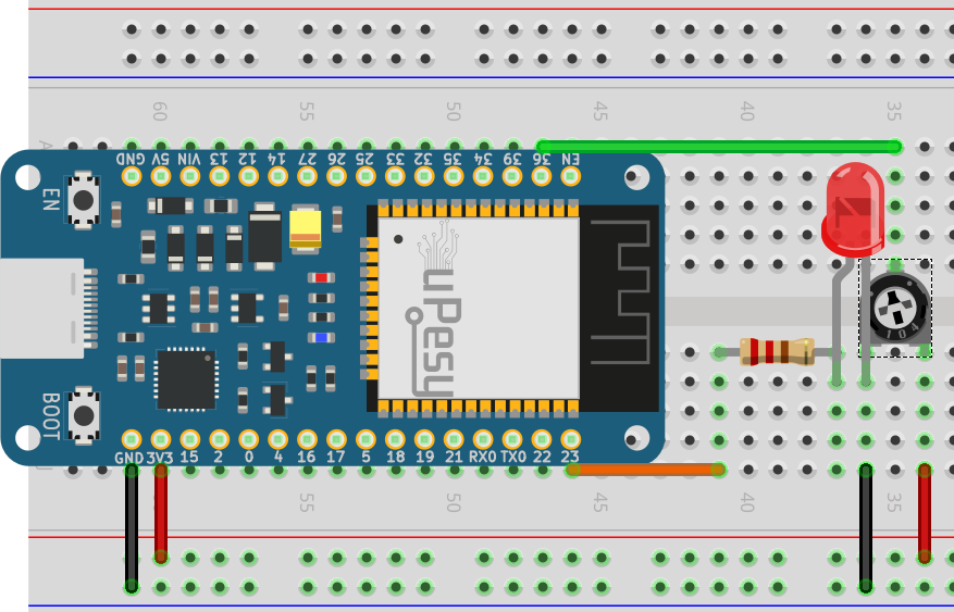 Measure an analog voltage with the ADC of the ESP32 in MicroPython