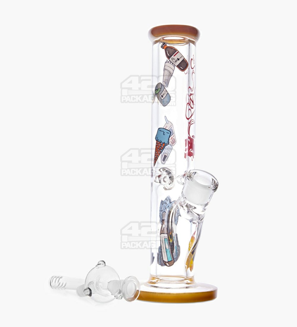 USA Glass Iridescent Amber Tank Glass Water Pipe Bong