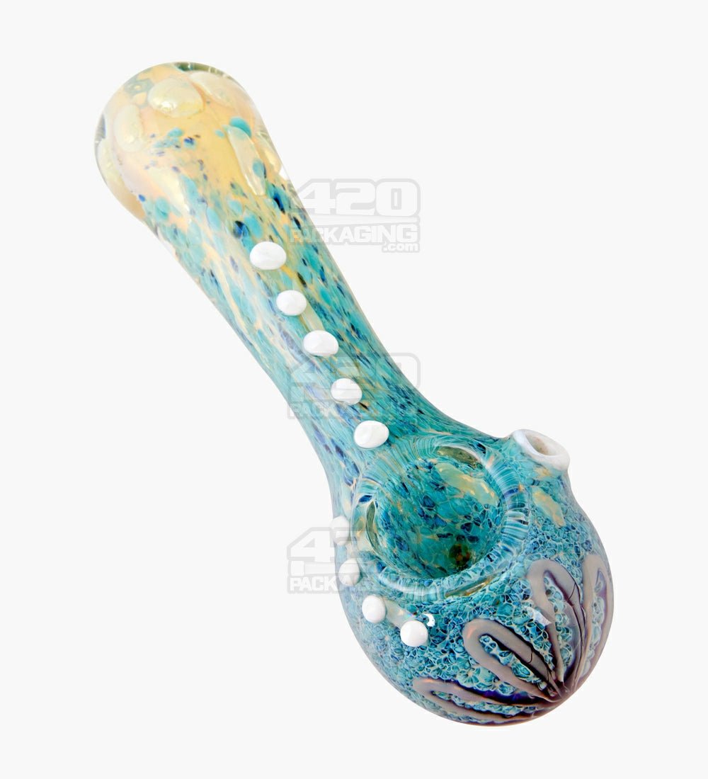 5 Inch Frit & Fumed Spoon Glass Hand Pipe w/ Knocker