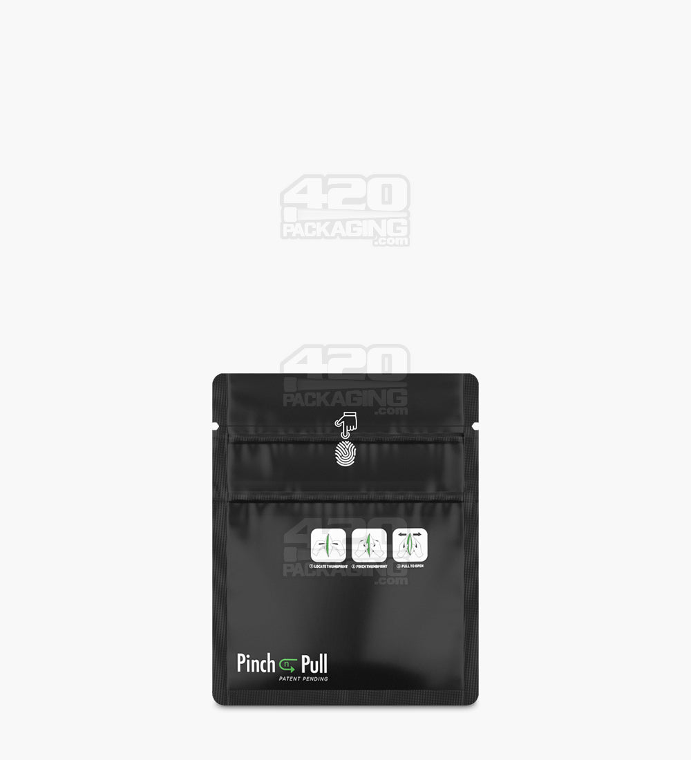 Black-Black 2 x 2 Mylar Flat Seal Zip Bags (0.5 grams)