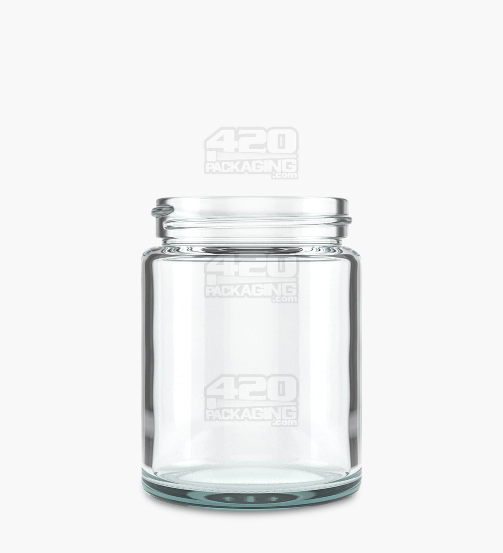 4 oz Clear Straight Sided Glass Jar with Smooth White Lid