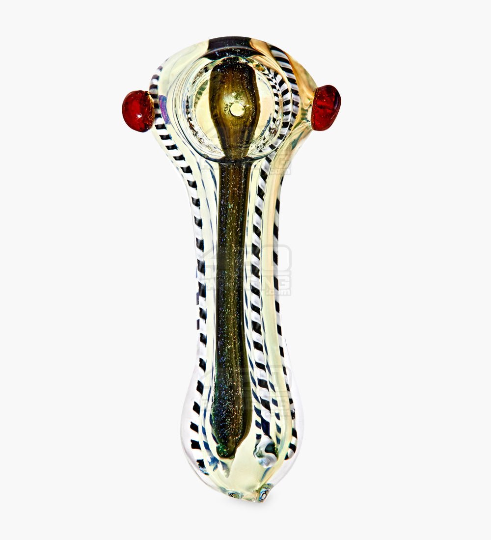 2.5in Dichro & Gold Fumed Spoon Long Glass Hand Pipe