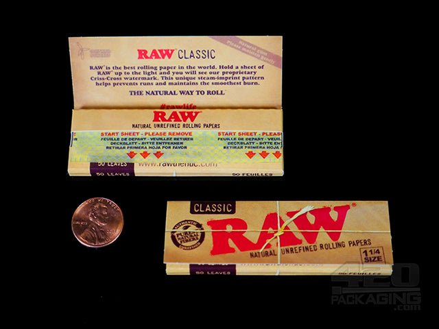 RAW Classic 200's King Size Slim Rolling Papers 40/Box
