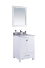 Laviva Wilson 24" White Bathroom Vanity with White Stripes Marble Countertop