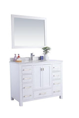 Laviva Wilson 42" White Bathroom Vanity with White Carrara Marble Countertop
