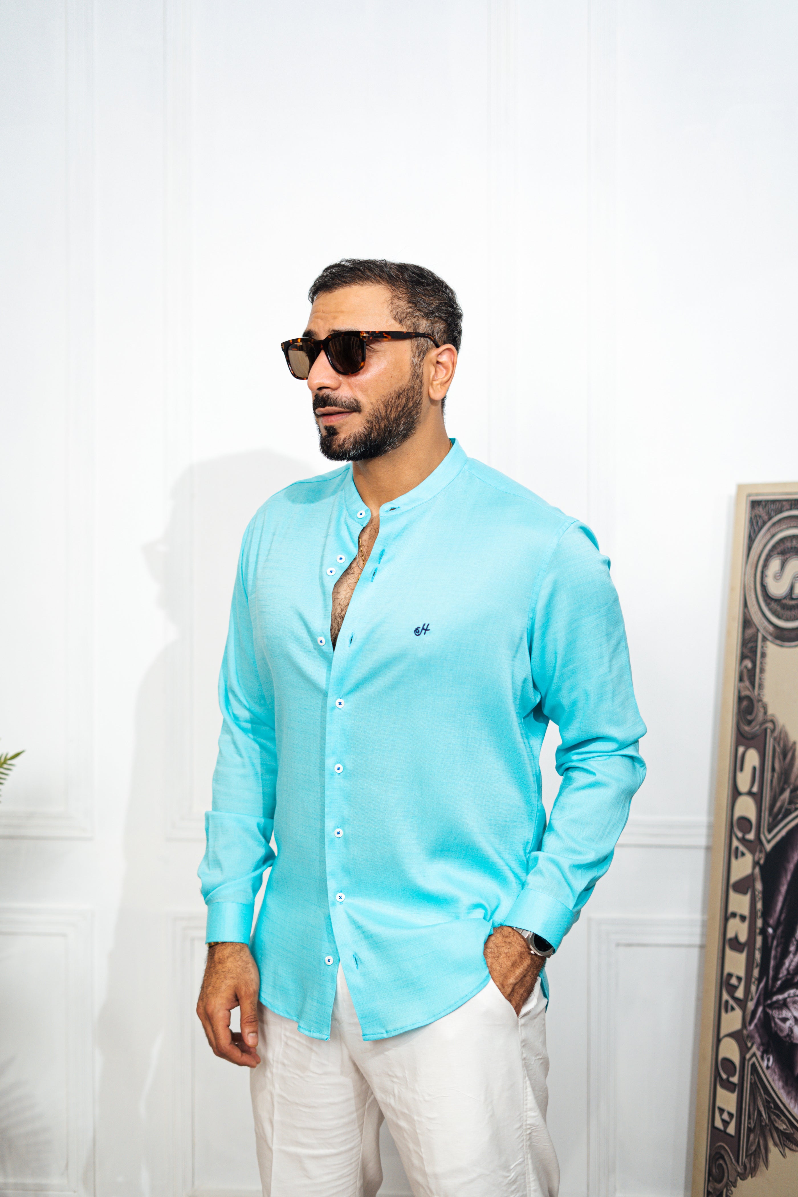 Blue Men Linen Shirt at Rs 350 in Hubli