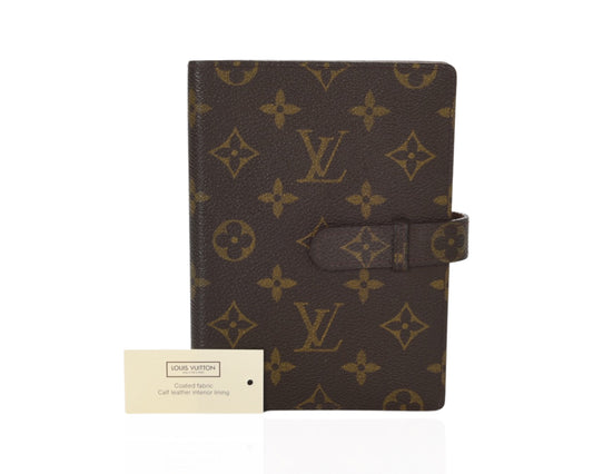 LOUIS VUITTON Monogram Desk Agenda Cover w Notebook 36457