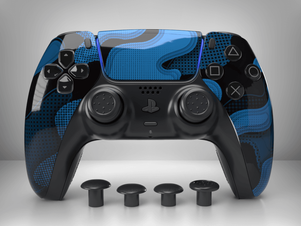 Blue Camo Defy PS5 PRO ULTIMATE Esports Gaming Controller - defygaming