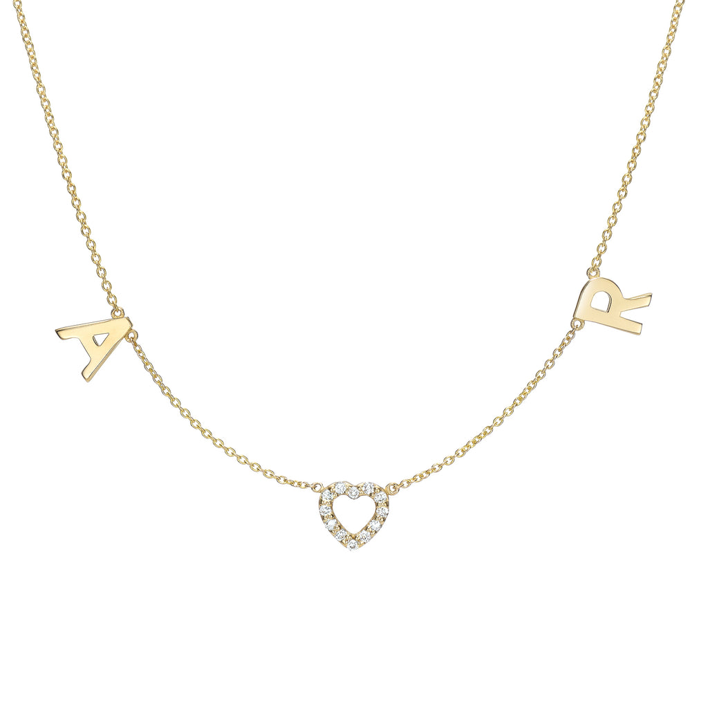 K18WG Big double Heart Diamond Necklace | www.sugarbun.com