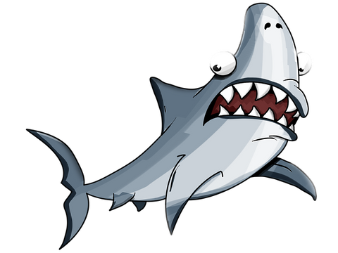 A cartoon shark