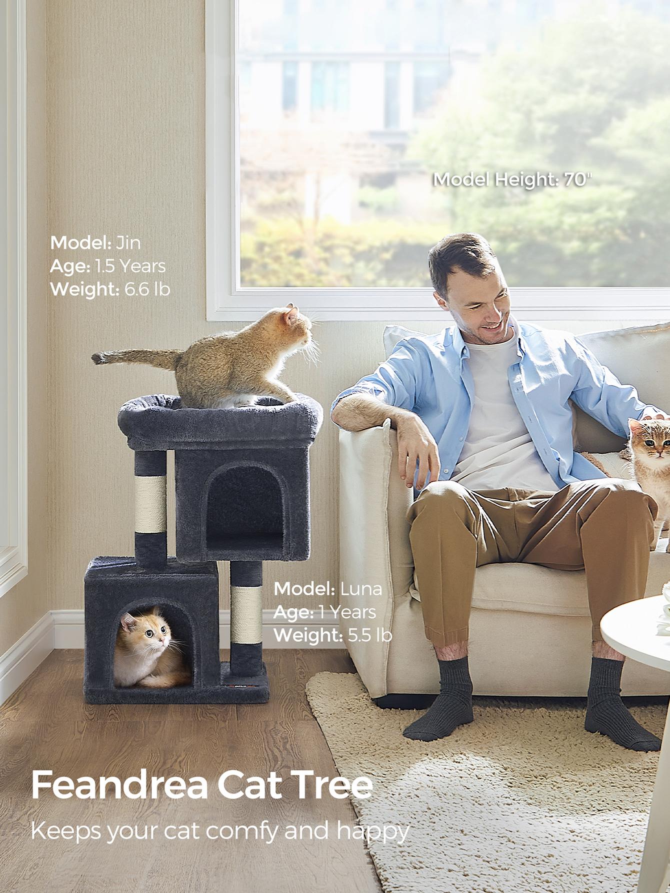 Cat Tree, 26.4-Inch Cat Tower Cat Condo Kittens Large Cat Perch Cat Caves, Scratching Post