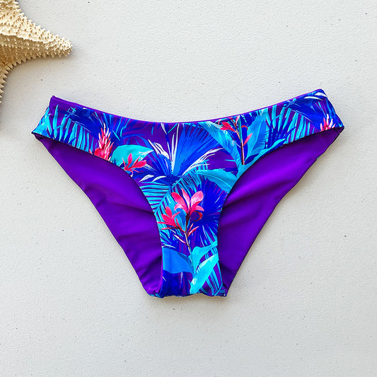 Blue Lagoon + Paradise Purple Reversible Triangle Bikini Top