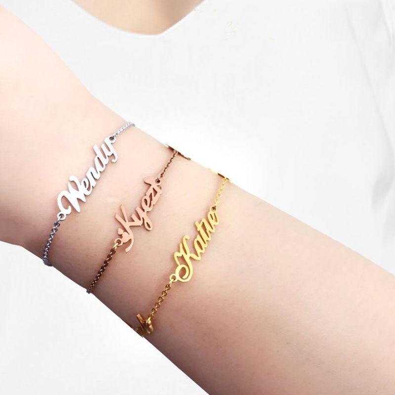 custom name bracelets rose gold