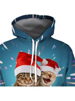 Men's Pullover Hoodie Sweatshirt Graphic 3D Ugly Christmas Christmas 3D Print Casual Christmas Hoodies Sweatshirts Blue
