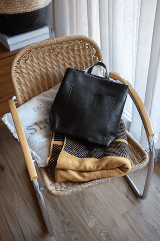 Convertible leather backpack