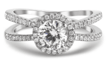 Diadori Contemporary Diamond double ring