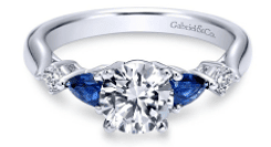 Gabriel Sapphire three stone ring