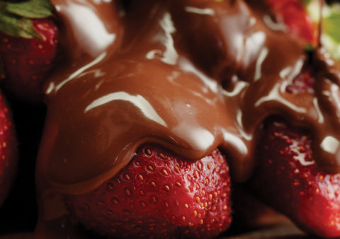 Strawberries drizzled in chocolate