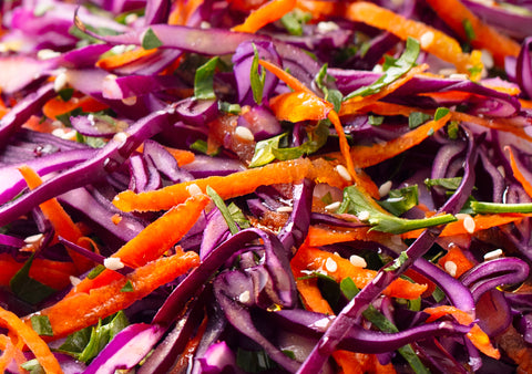 Colourful coleslaw salad