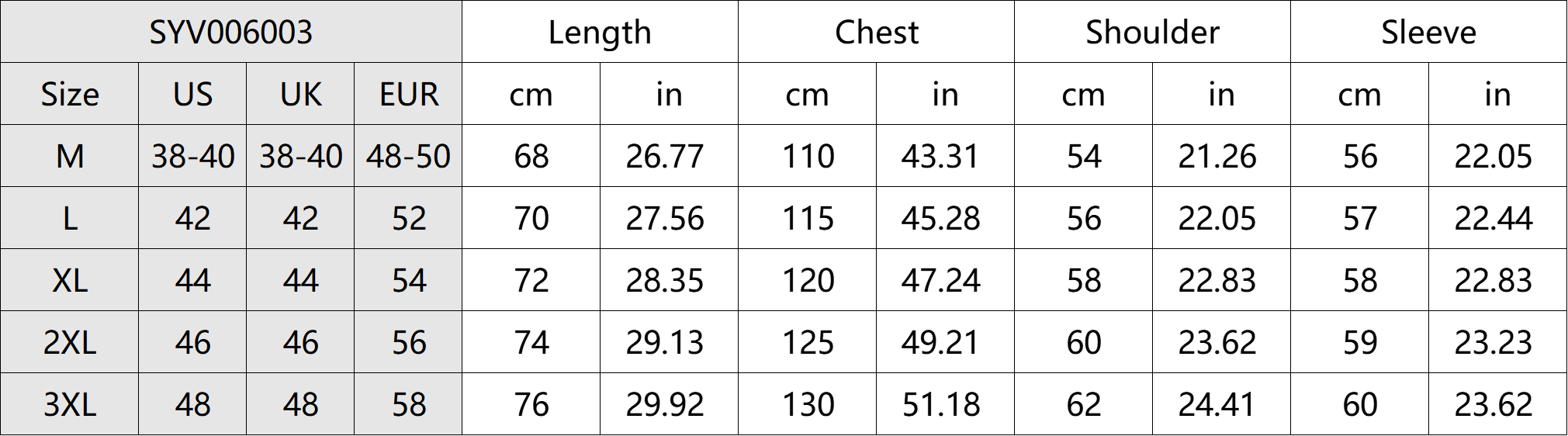 Stylish Mesh Hollow-Out Sweater Size Chart