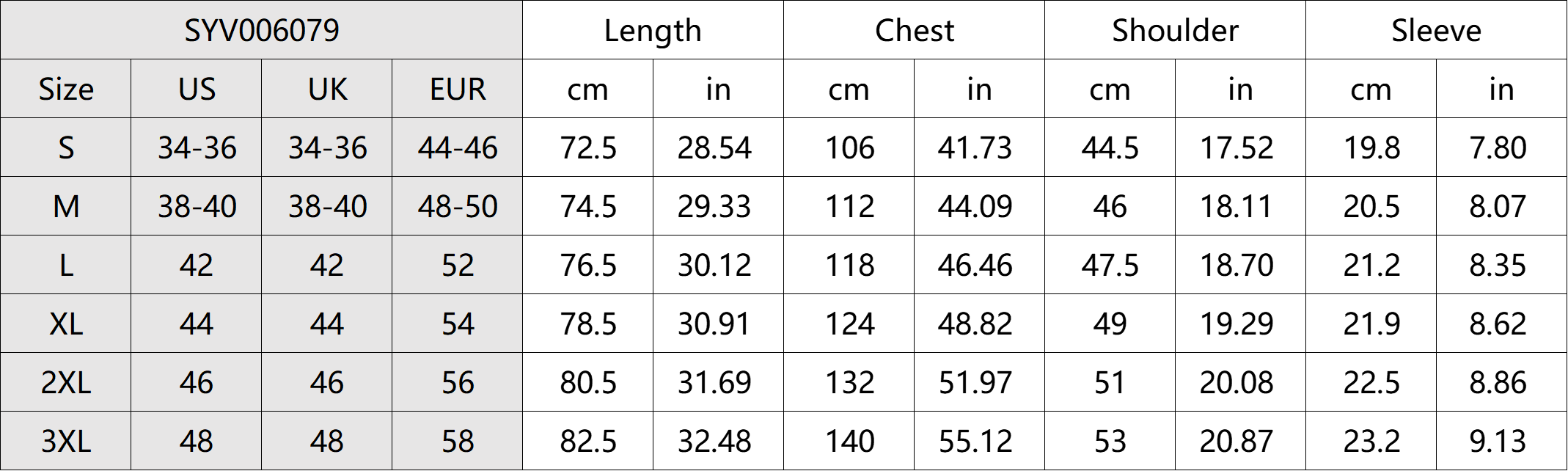 Casual Cotton Linen Henley Shirt Size Chart