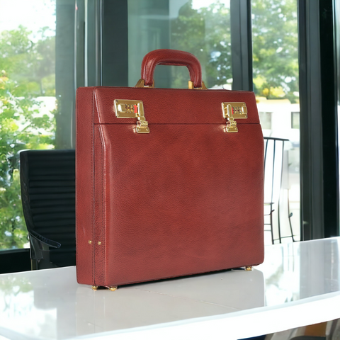 Premium quality leather briefcase for men for office and corporate gift