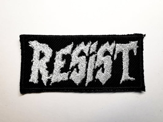 Resist VERY SMALL Iron on Embroidered Patch Anarchist Politics Feminis –  socialrebellionpatches