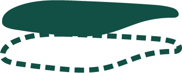 Icon of a seat cushion with dashed lines, symbolizing a removable cover.