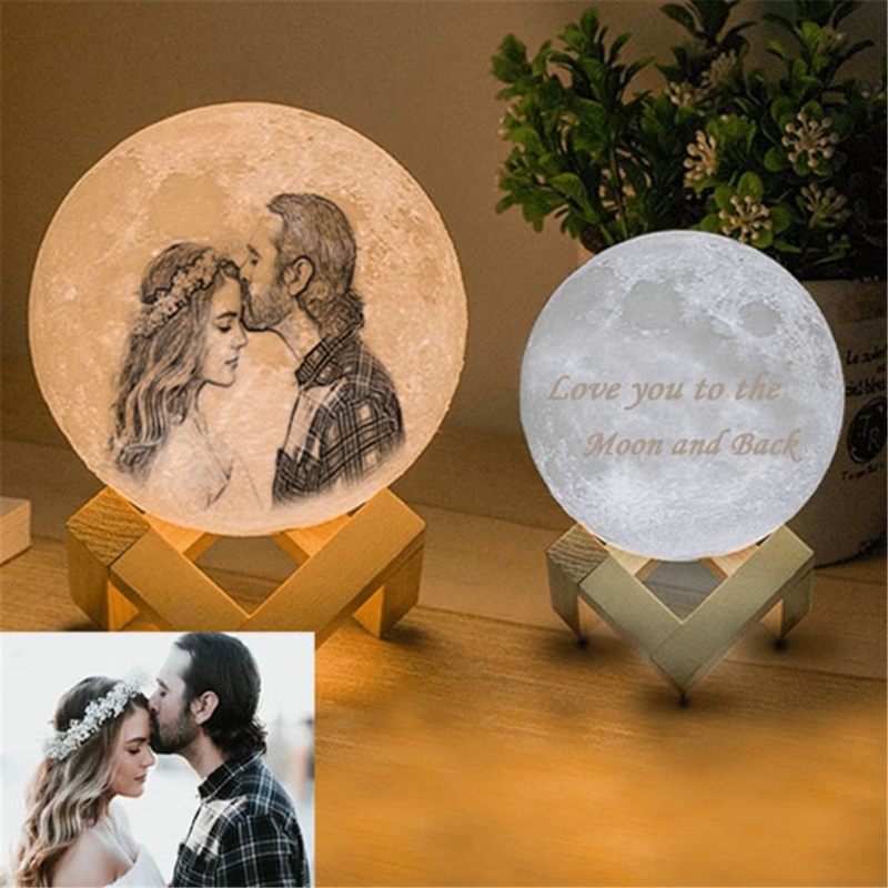 personalised 3d photo moon lamp