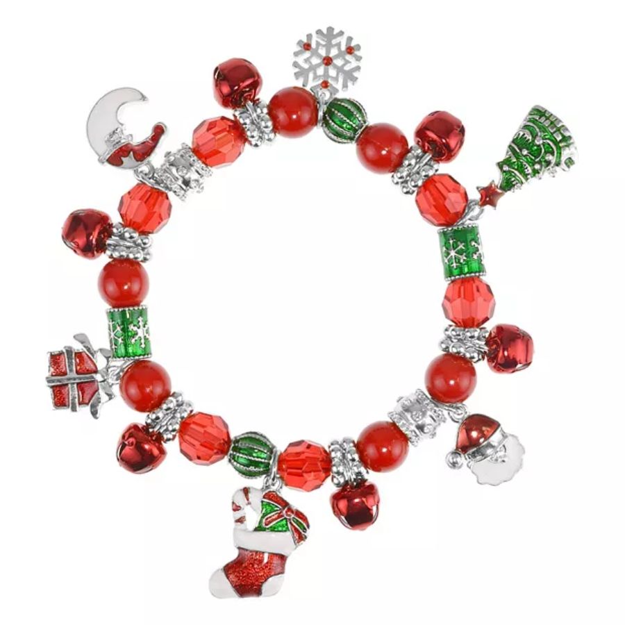 A collection of Christmas-themed jewelry including snowflake necklaces and star earrings