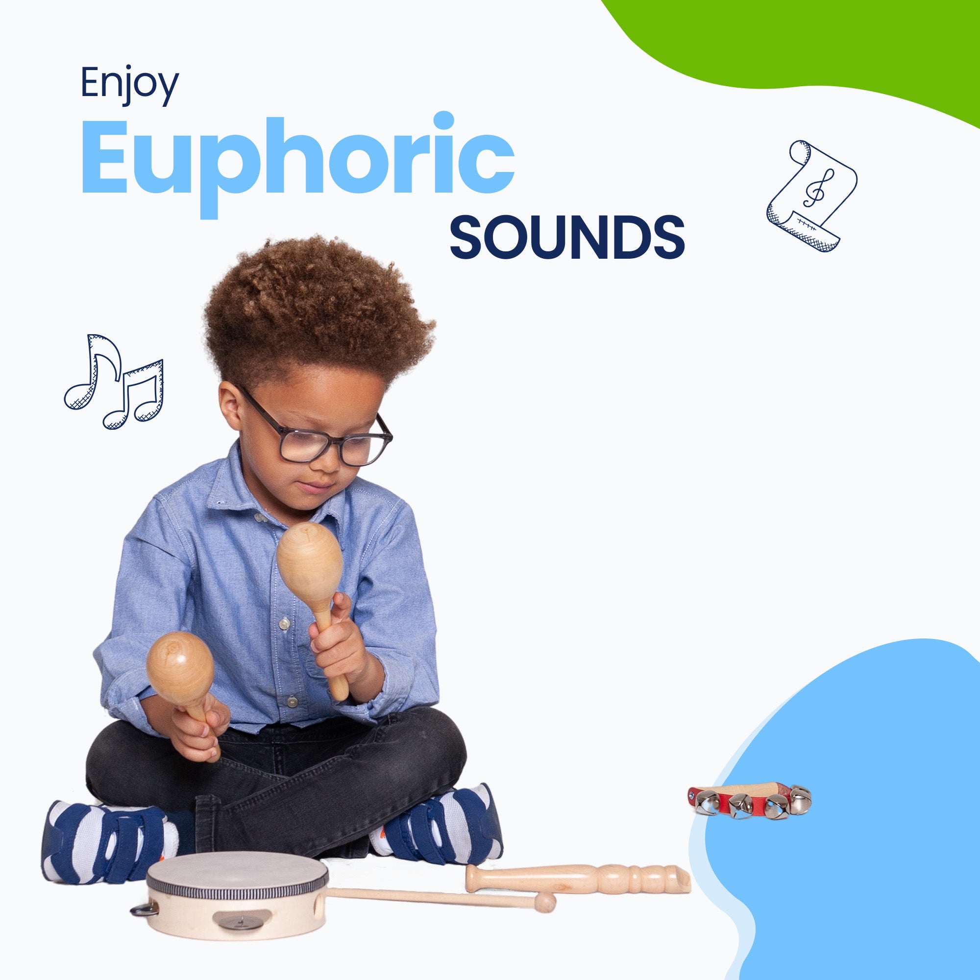 Music can bring a certain euphoria or happiness to people. Share this positive feeling with your children
