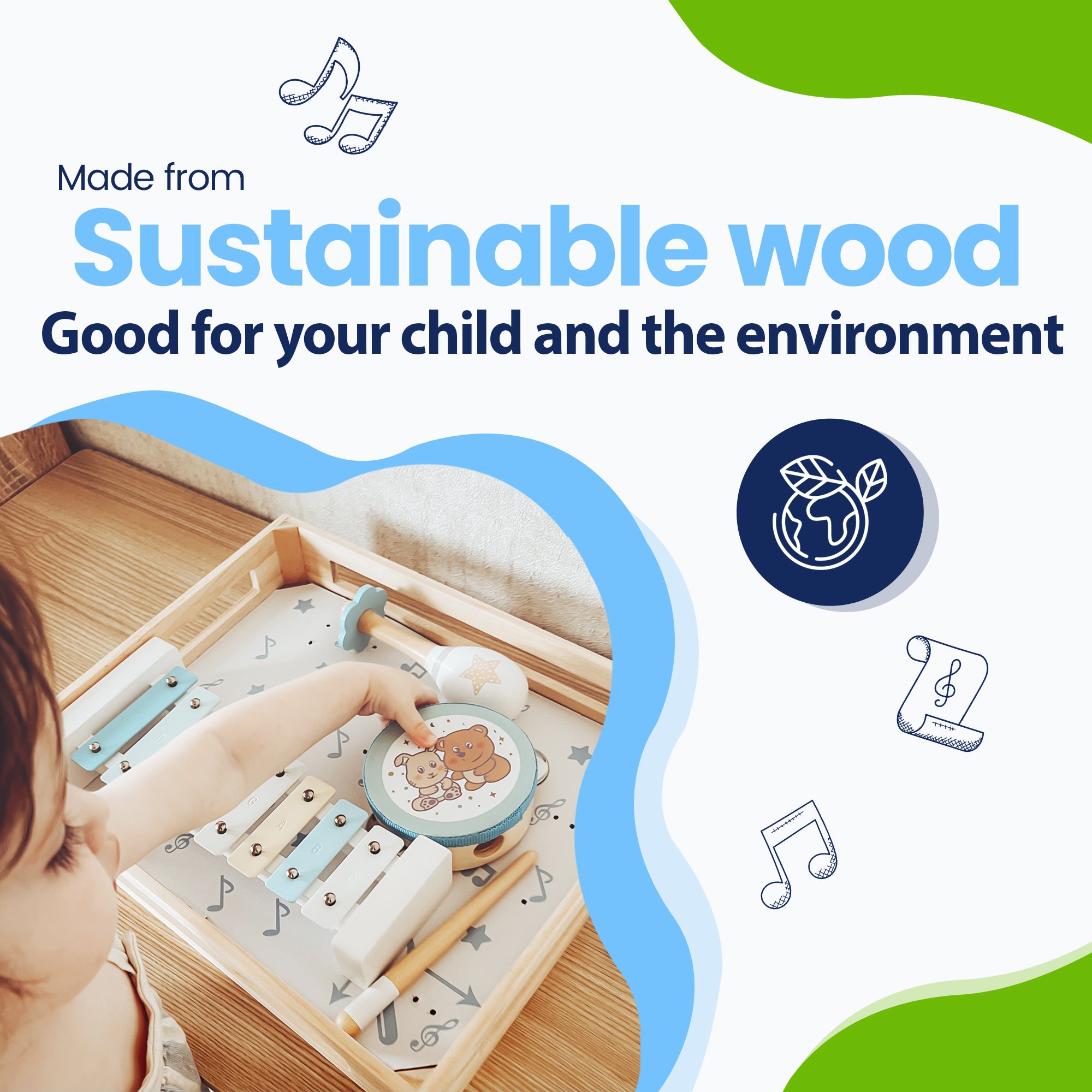 Made from Sustainable wood - Good for your child and the environment