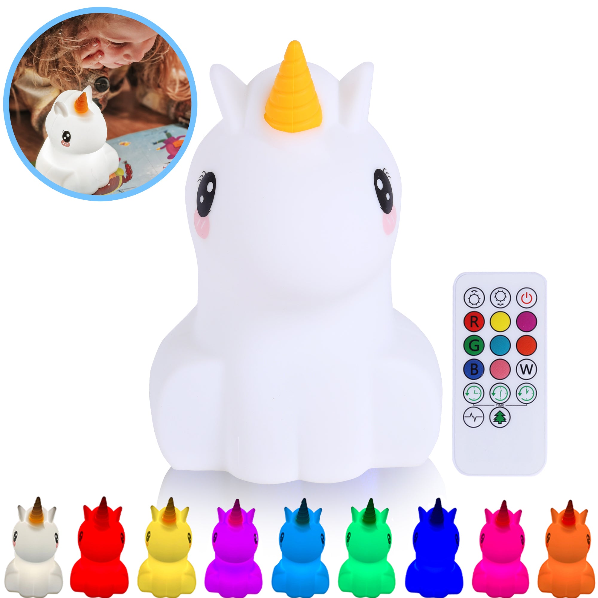 Unicorn Night Lamp with Remote Control & TAP-ON function