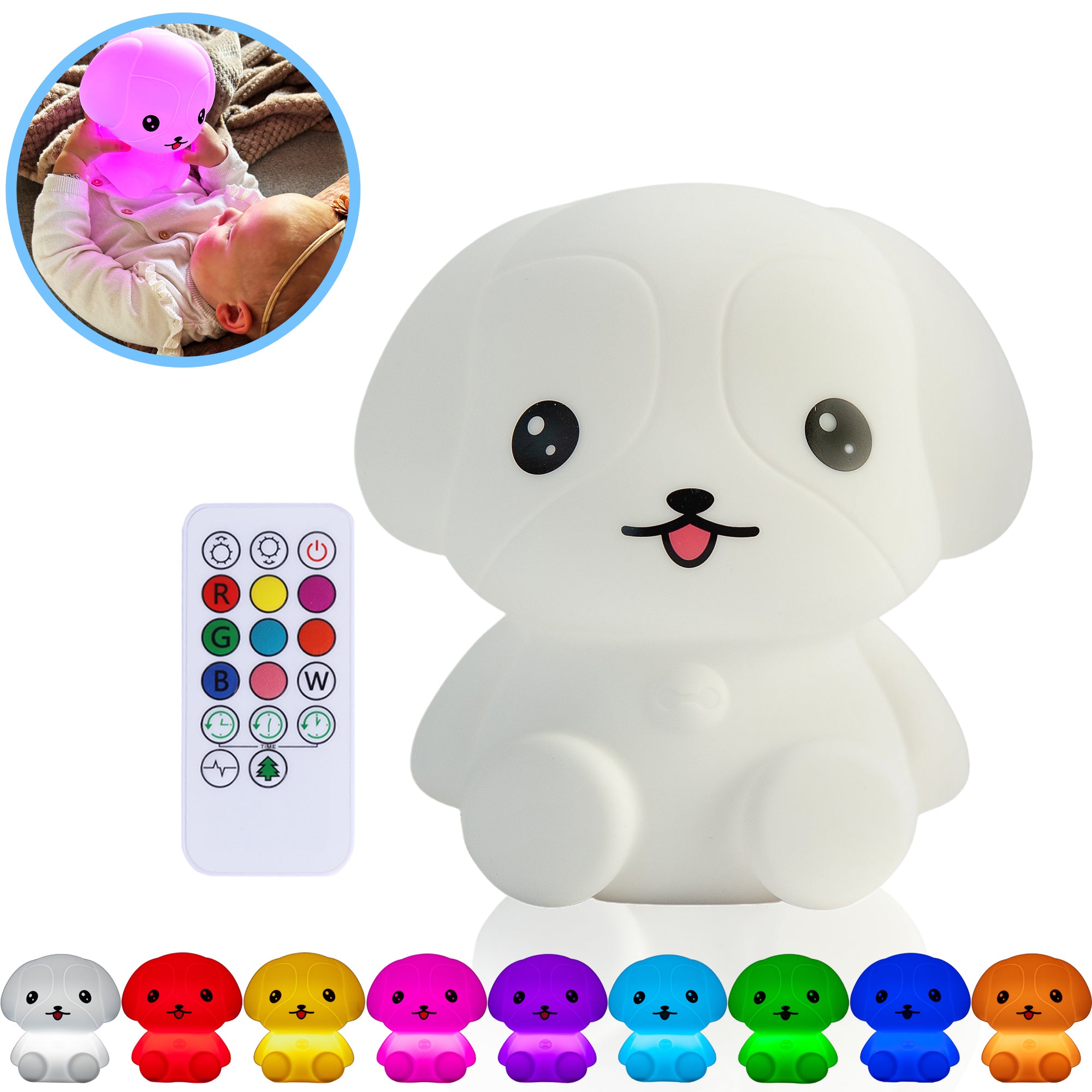 Puppy Night Light with Remote Control & TAP-ON function
