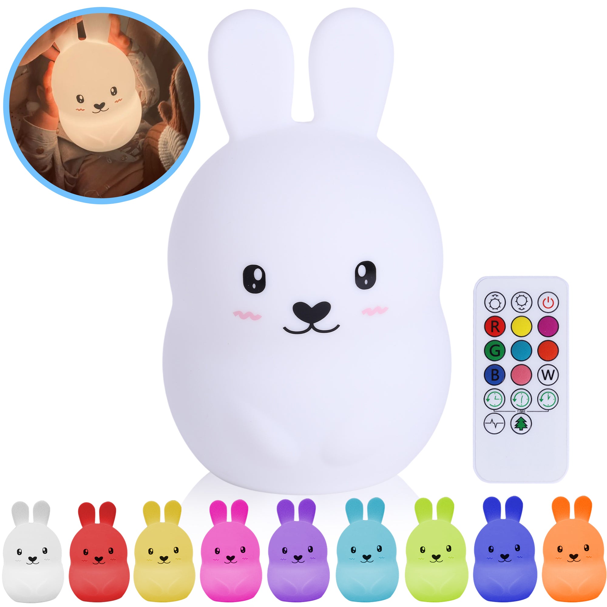 Rabbit Night lamp with Remote Control & TAP-ON function