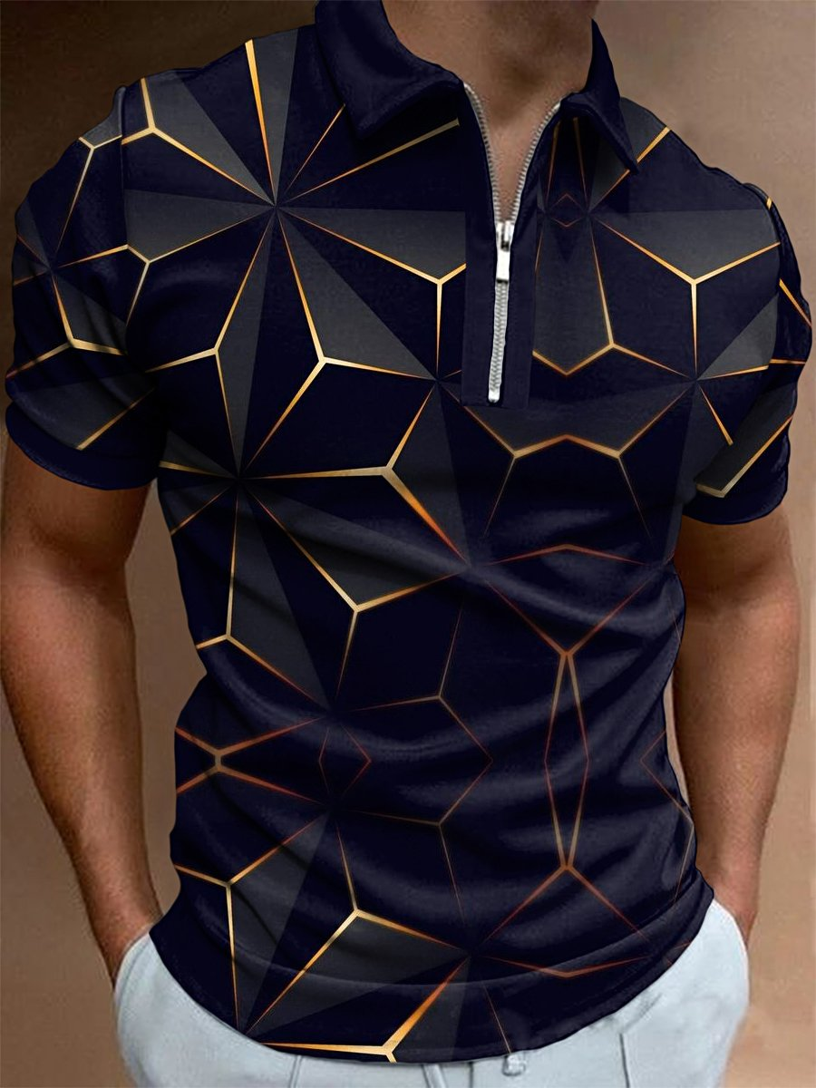 Men Casual Geometric Printed Polo Shirt– Magisale.com