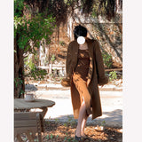 Hong Kong Style Retro Winter Mid-length Slimming Knitted Dress Long Sleeve Square-neck Slim Fit Inner Wear Hip Skirt For Women