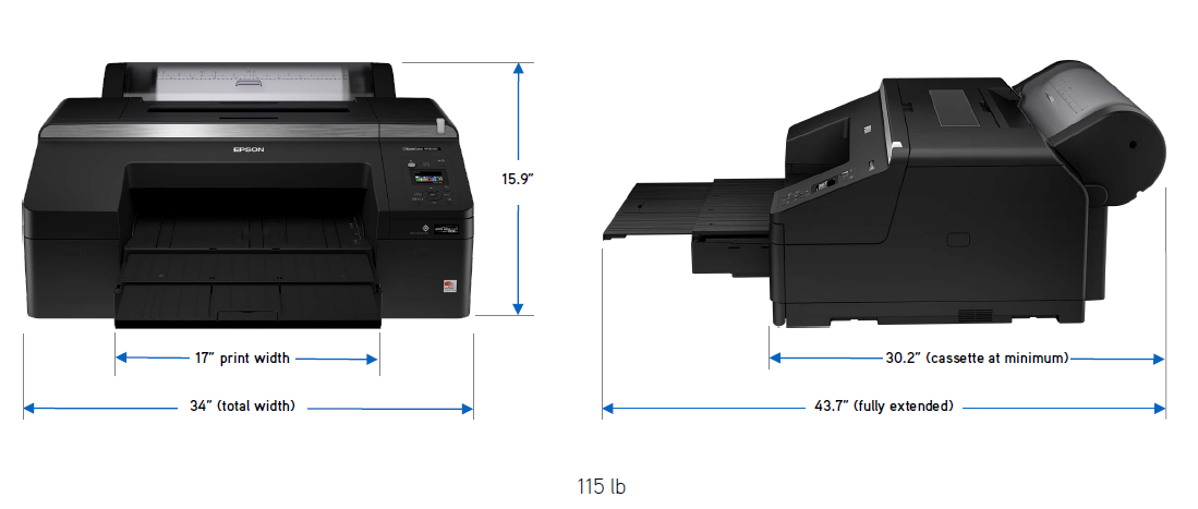 Epson P5000  dimensions