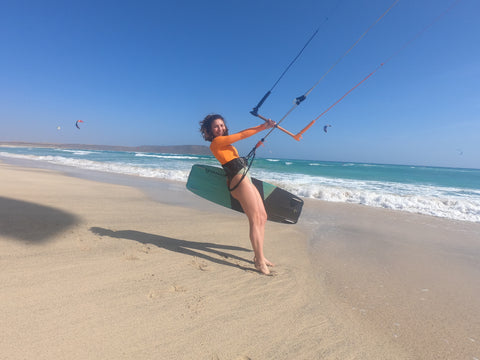 Lisette Schoots - kitesurfing girl on Kite Beach, Cape Verde