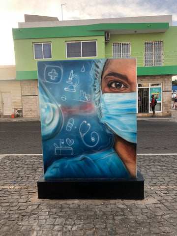 COVID-19 street art in Espargos, Cape Verde