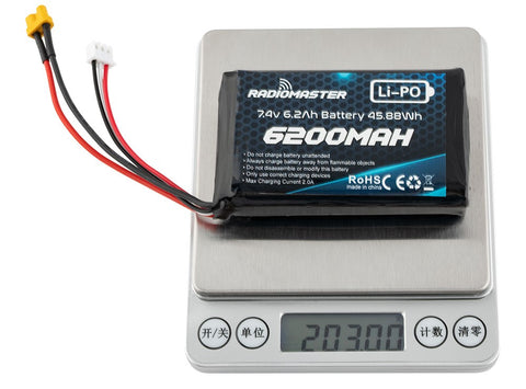 RadioMaster 2S 7.4V 6200mAh Lipo Battery