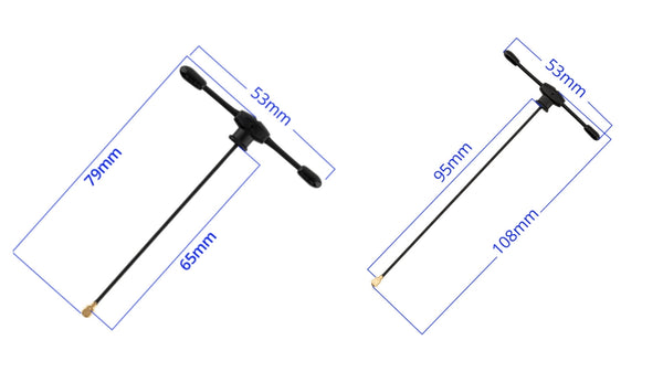 UFL 2.4Ghz T Antenna 65mm/95mm for ELRS Receivers