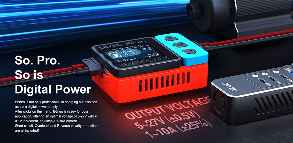 SkyRC B6 Neo Smart Charger 200w DC PD Dual Input