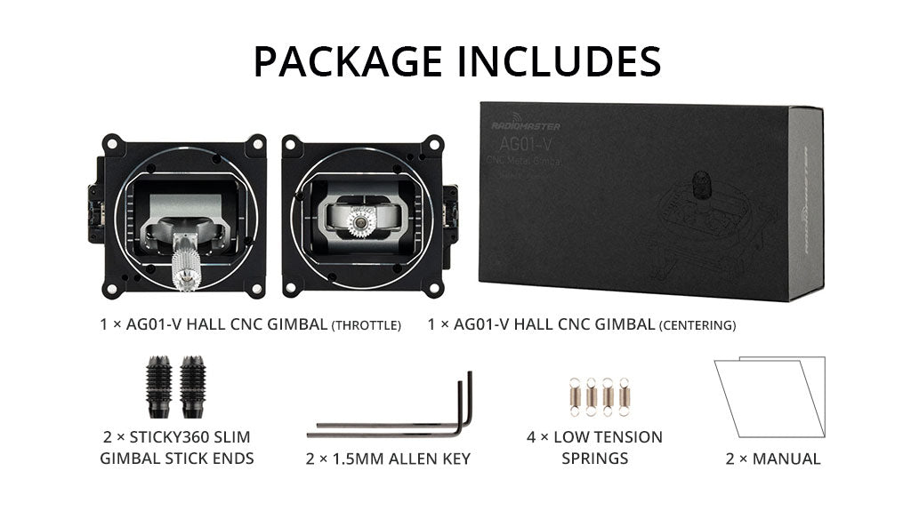 AG01-V CNC Metal Gimbal Set