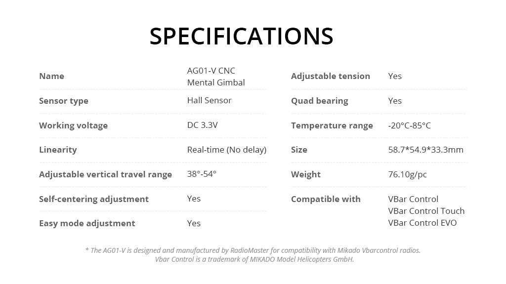 AG01-V CNC Metal Gimbals