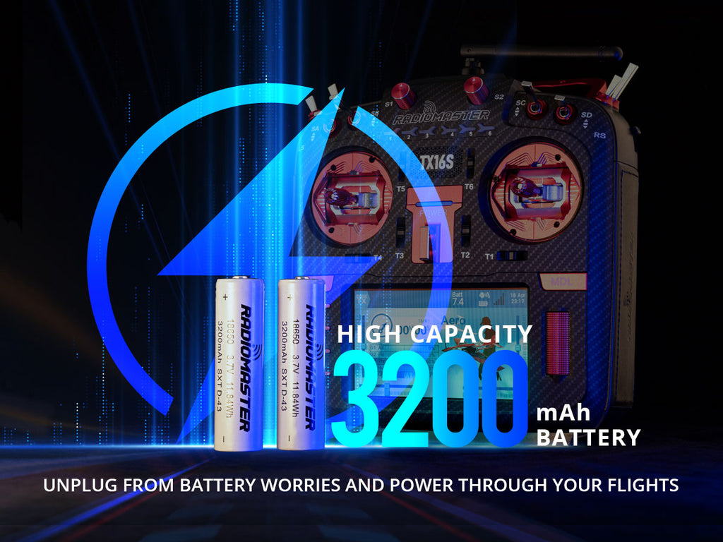 18650 3200mAh 3.7V Battery (2pcs) for TX16S / Boxer / TX12/ Pocket / MT12 Radios